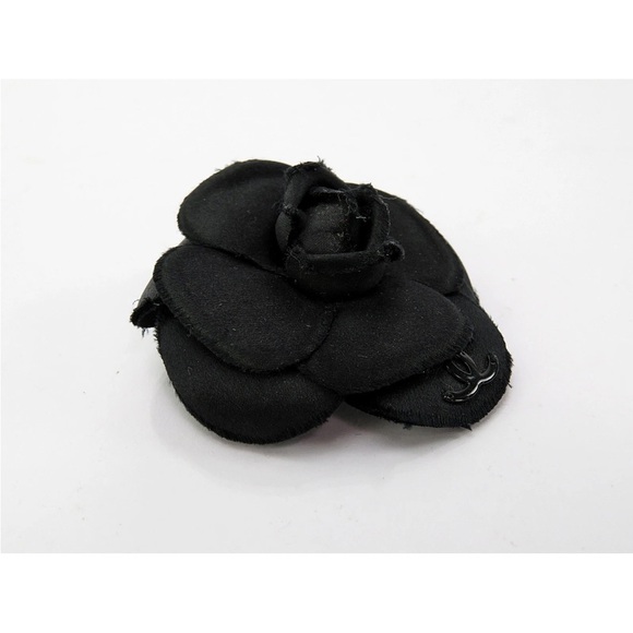 CHANEL Black Floral Hair Brooch